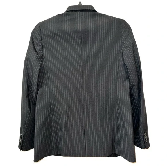 THE KOOPLES Women’s Black striped wool-blend fitted single breasted suit jacket